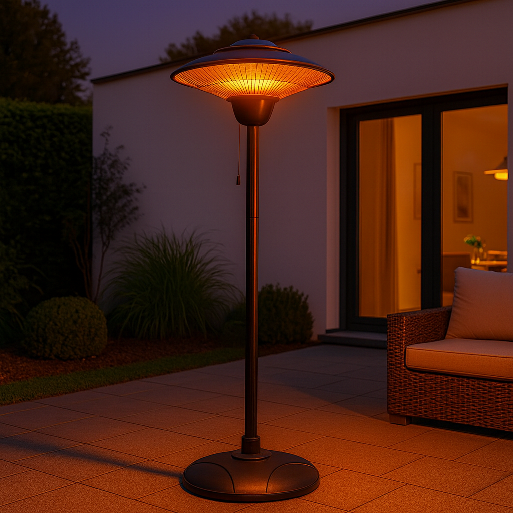 Stand-Heizstrahler 1500W – Outdoor/Indoor, 360° Infrarotwärme, IPX4