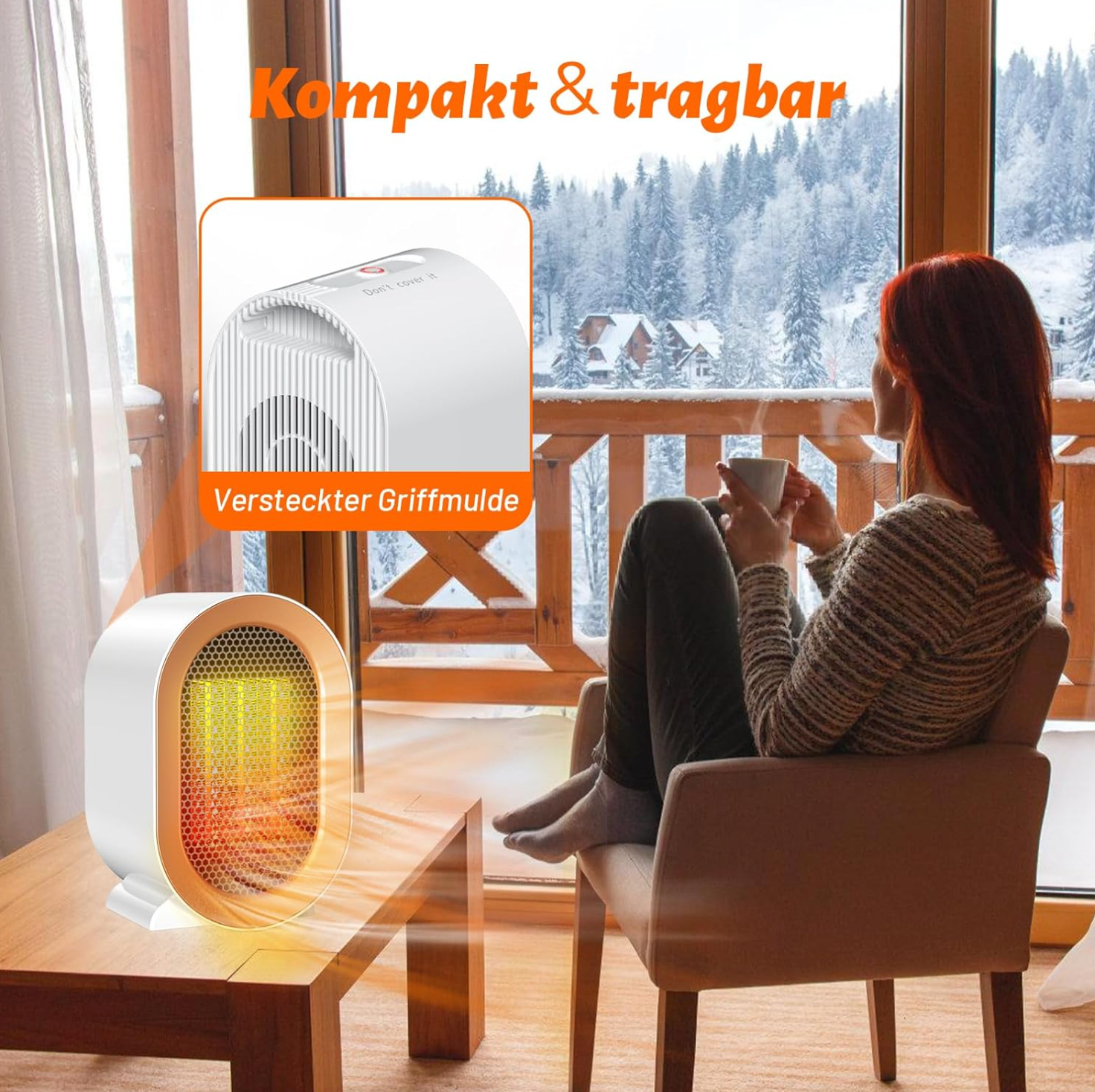 Heizlüfter Energiesparend, PTC-Heizlüfter Leise Keramik Heizung Einstellbare Konstante Temperatur