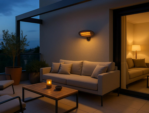 Wand-Heizstrahler 2000W – Elektrischer Infrarotstrahler, IPX4